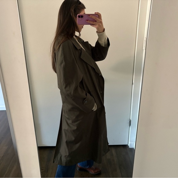 Women's Olive Green Trench Coat - Picture 3 of 13